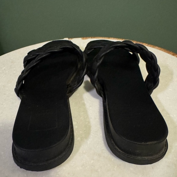 DOLCE VITA Gabbie Braided Double Strap Black Flat Sandals - Picture 4 of 5